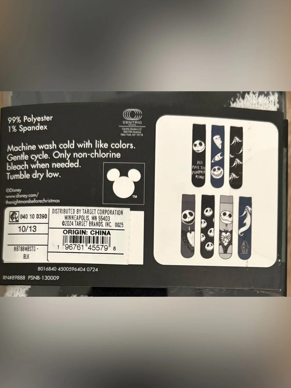 DISNEY TIM BURTON'S THE NIGHTMARE BEFORE CHRISTMAS 7 DAYS OF COZY SOCKS 6-12 NEW